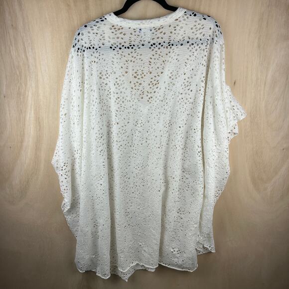 Swimsuits For All White Eyelet Cover Up 22/24 Beach Pool Resortwear Vacation - Picture 5 of 5